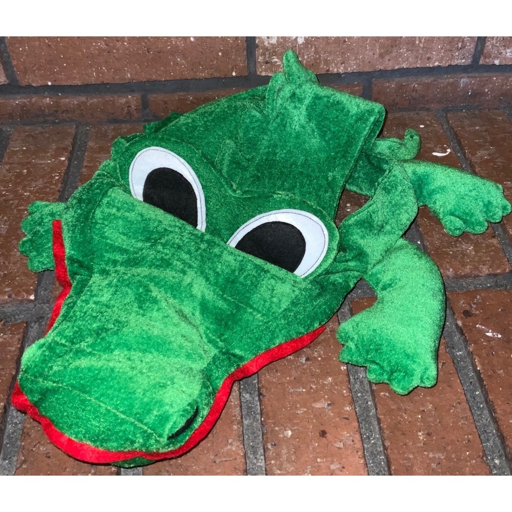 Plush Alligator Crocodile Costume Hat Green Animal Headpiece Halloween Cosplay